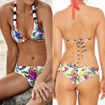 Sexy Printed Halter Bikini Set
