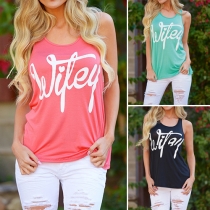 Fashion Letters Printed All-match Tank Tops 