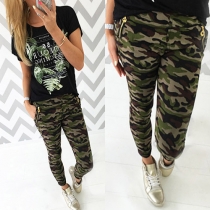 Fashion Camouflage Printed Slim Fit Pants