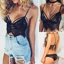 Sexy Solid Color Hollow Out Lace Bra Underwear