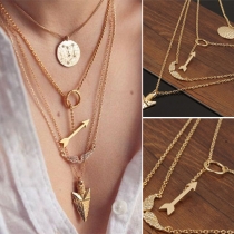 Fashion Gold-tone Multi-layer Necklace