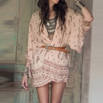 Bohemian Style Printed Chiffon Cardigan