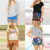 Fashion High Waist Floral Printed Shorts
