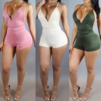 Sexy Backless Deep V-neck Slim Fit Sling Rompers
