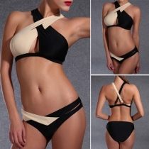 Sexy Contrast Color Push-up Bikini Set