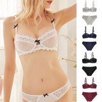 Sexy Hollow Out See-through Lace Bra Set