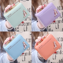 Fashion Solid Color Three-fold Wallet