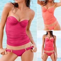 Sexy Solid Color Two-piece Swimsuit Set