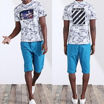 Fashion 3D Printed Short Sleeve Round Neck Men's T-shirt