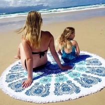 Fashion Geometric Print Tassel Beach Towel