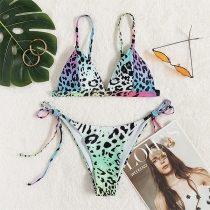 Sexy Leopard Printed Halter Bikini Set