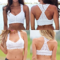 Sexy Backless Solid Color Lace Bandeau Tops