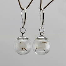 Fashion Dandelion Glass Earrings