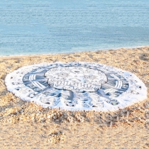 Fashion Round Printed Tassel Beach Towel