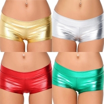Sexy Solid Color Sleek Slim-fitting Shorts For Women