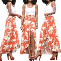 Fashion White Sleeveless Tops and Irregular Hemline Maxi Skirt Two-piece Set