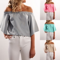 Sexy Solid Color Off Shoulder Irregular Chiffon Tops