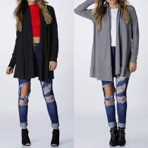 Fashion Solid Color Long Sleeve Knit Cardigan For Women