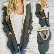 Fashion Removable Hood Long Sleeve Hooded Coats