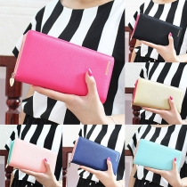 Concise Style Contrast Color Letters Printed Wallet For Women