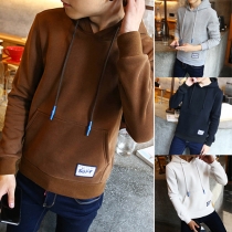 Casual Style Front Pocket Hooded Long Sleeve Sweatshirt For Men