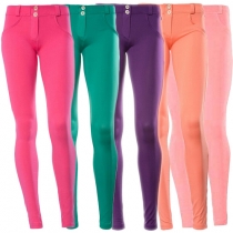 Sexy Solid Color 2 Side Pockets Skinny Pants For Women