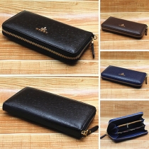 Fashion Solid Color Zipper Wallet For Men