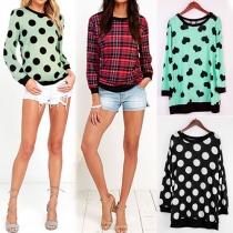 Stylish Printed Round Neck Long Sleeve Relaxed T-shirt