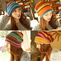 Fashion Colorful Striped Warm Hat For Women