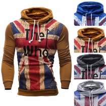Fashion Printed Long Sleeve Hooded Sweatshirt For Men