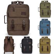 Fashion Style Solid Color Hasp Zipper Canvas Backpack
