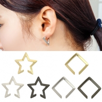 Concise Style Hollow Out Star Triangle Square Ear Clip