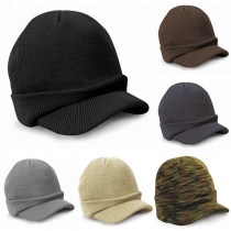 Stylish Solid Color/Camouflage Printed Knitted Peaked Cap