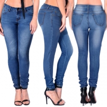 Stylish Zip Fly Low Rise Skinny Jeans For Women