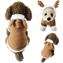 Cute Style Contrast Color Single-breasted Hooded Coat For Dogs