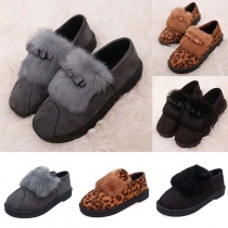 Cute Style Solid Color/Leopard Printed Bowknot/Rabbit Ears Round Toe Boots
