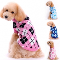 Stylish Contrast Color Turtleneck Lattice Sweater For Dogs