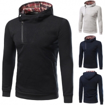 Fashion Solid Color Long Sleeve Men's Casual Hoodies