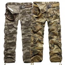 Navy Style Camouflage Printed Multi-pockets Men's Casual Pants