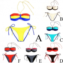 Fashion Sexy Contrast Color Bikini Set 