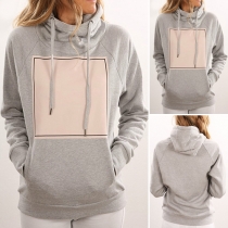 Fashion Casual Long Sleeve Front Pocket Drawstring Hoodie Sweatshirt 