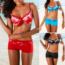 Fashion Sexy Colorful Knotted Bikini Set Swimsuit