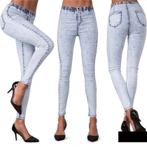 Fashion Casual Solid Color Slim Fit Pencil Pants