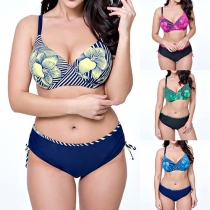 Sexy Printed Push-up Underwire Bikini Set