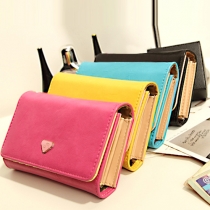 Fashion Solid Color Multifunction Wallet with Hand Strap