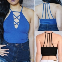 Sexy Backless Solid Color Cami Top
