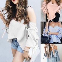 Sexy Off-shoulder 3/4 Sleeve Blouse