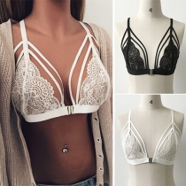 Sexy Solid Color Hollow Out Lace Bra