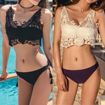 Sexy Solid Color Bikini Three-piece Set