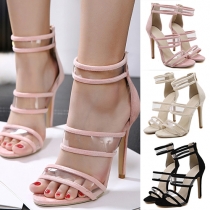 Sexy Open Toe High-heeled Transparent Sandals